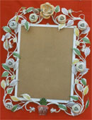 Iron Floral Handpainted Mirror Frame