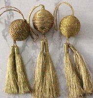 Christmas Ornament with Metallic Gold Tassel