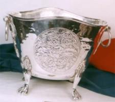 Silver Plated Planter w/ Handle 