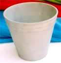 Aluminum Ribbed Vase in Sand Grain Coating #230
