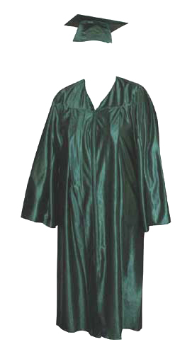High School Gown - FOREST GREEN