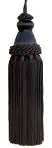Rayon Black French Braided tassel