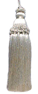 Metallic Silver French Braided tassel