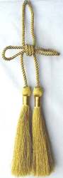 Metallic Gold Thin cord with two classic tassels 7"H