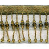Glass Bead Fringe W/Metallic Gold Lace