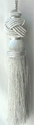 Metallic Silver Turk Knot Tassel 9" H